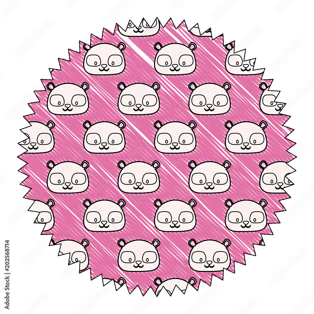 decorative circular frame with cute raccoons over white background, colorful design. vector illustration decorative circular frame with cute raccoons over white background, colorful design. vector illustration