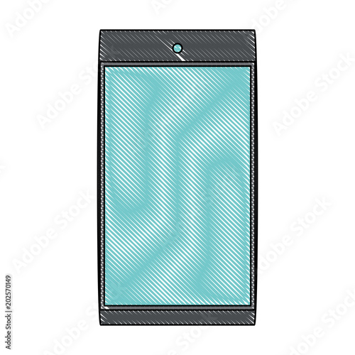 smartphone device icon over white background, colorful design. vector illustration