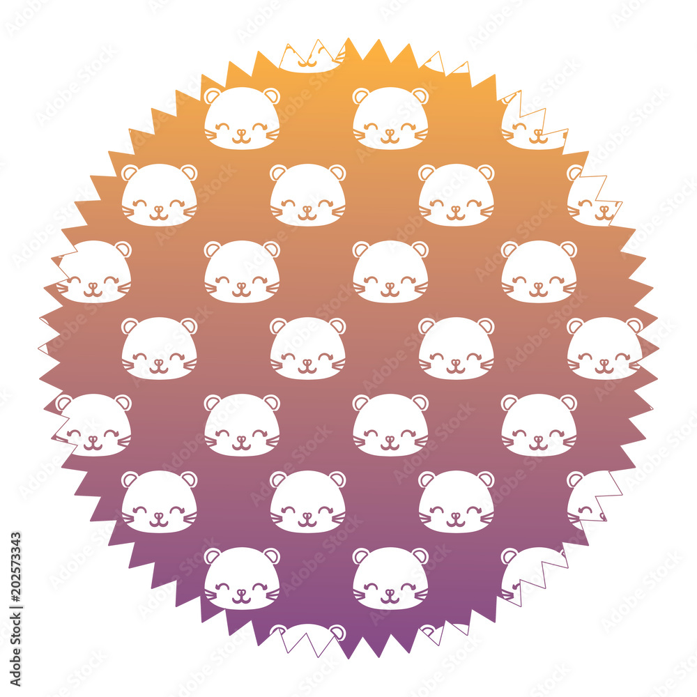 decorative circular frame with cute squirrles over white background, colorful design. vector illustration