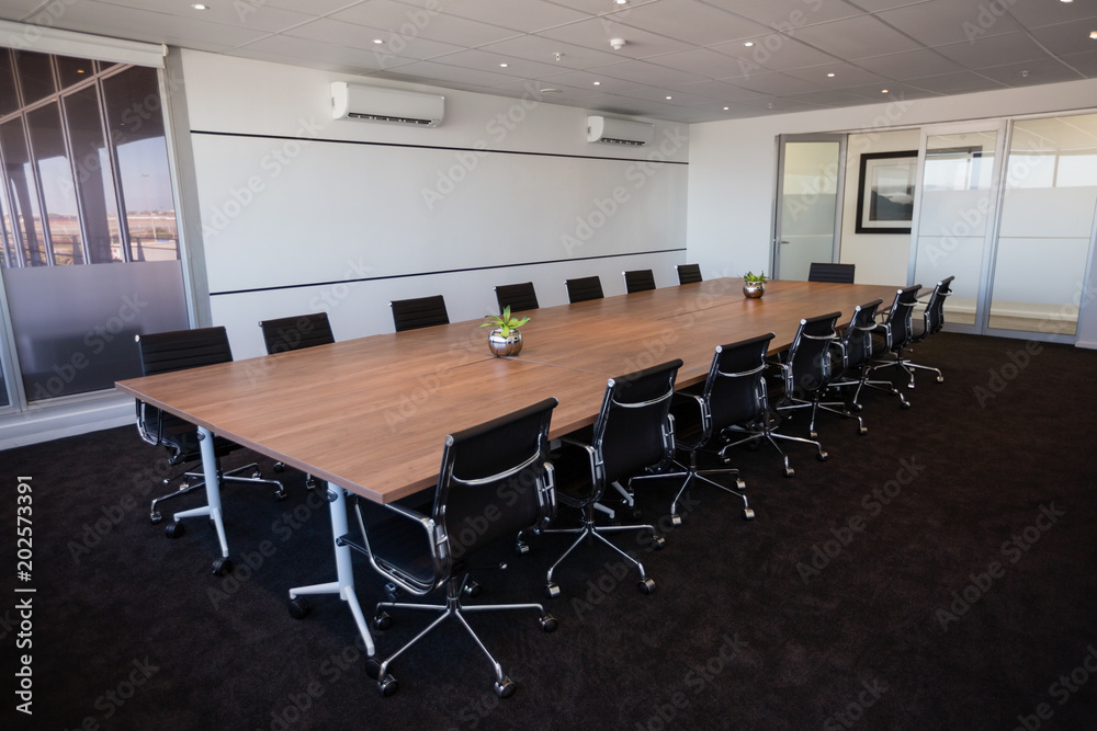 Fotografie Interior of empty modern board room