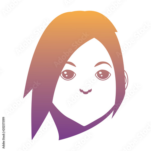cartoon woman face icon over white background  colorful design. vector illustration