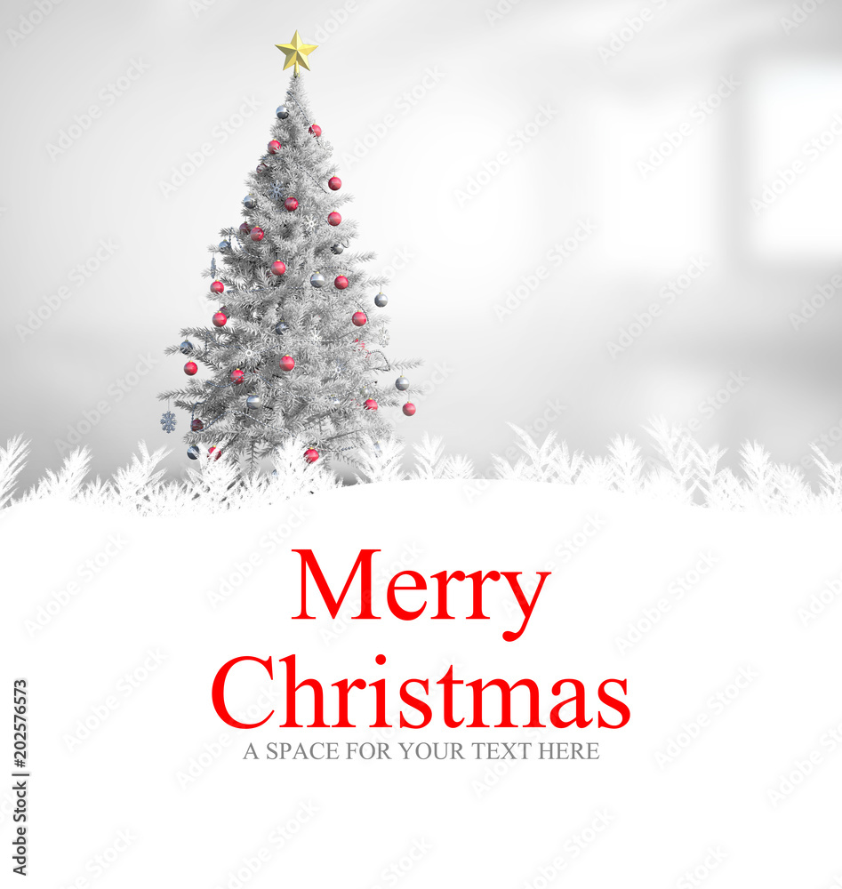 Fototapeta premium Merry christmas against christmas tree in bright room
