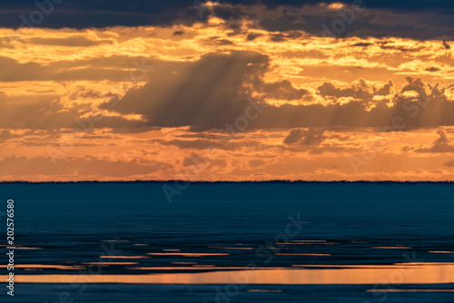 Sunset over the Ob reservoir.