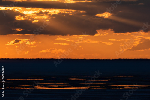 Sunset over the Ob reservoir.