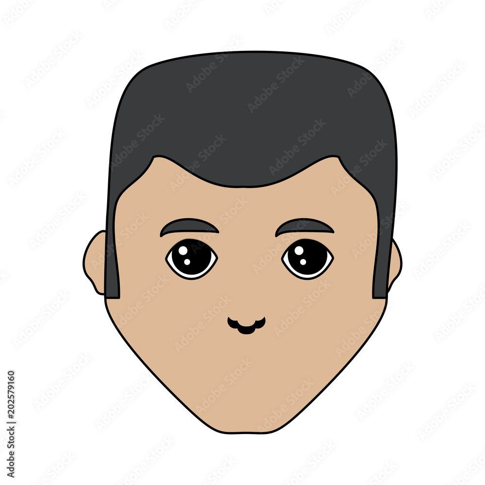 cartoon man face icon over white background, colorful design. vector illustration