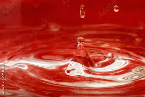 Water drop on a red background