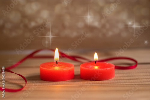 Romantic burning candles background