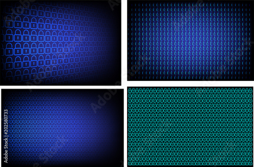 Wallpaper Mural Safety concept, Closed Padlock on digital background, cyber security, Blue abstract hi speed internet technology background illustration. key vector Torontodigital.ca