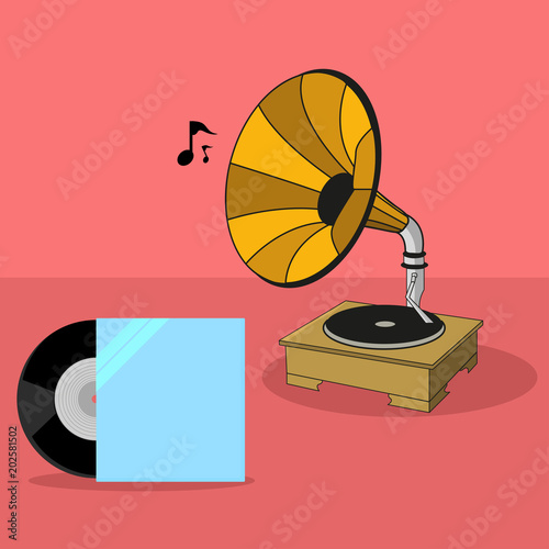 vinyl record illustration