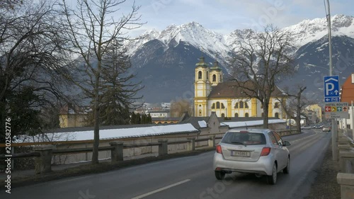 Street close to Wilten Basilica in Innsbruck photo