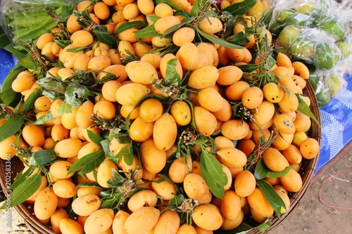Thai plango fruit or marian plum at street food photo