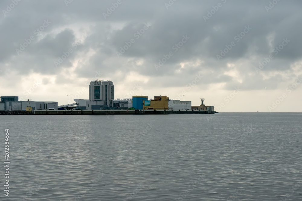 KRONSTADT, SAINT PETERSBURG, RUSSIA - AUGUST 21, 2017: Navigation structure C-1 of the complex of structures protecting St. Petersburg from floods