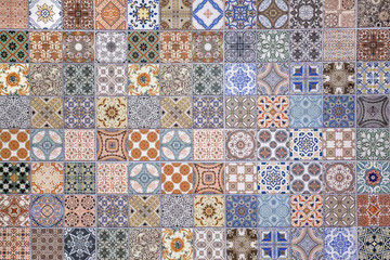 Keuken achterwand Portugese tegeltjes patronen Abstract tegelpatroon met ornamenten  © apple2499
