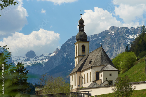 Ramsau Kirche St. Sebastian Berchtesgaden Bavaria - Germany in spring