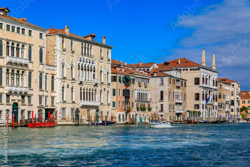 Venetian Gothic architecture building facade along the Grand Canal in Venice Italy © SvetlanaSF