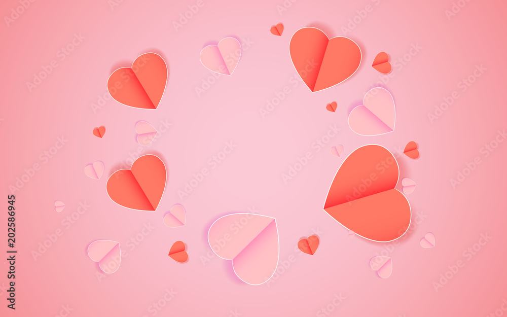  card Valentine's day balloon heart love Invitation on vector abstract background