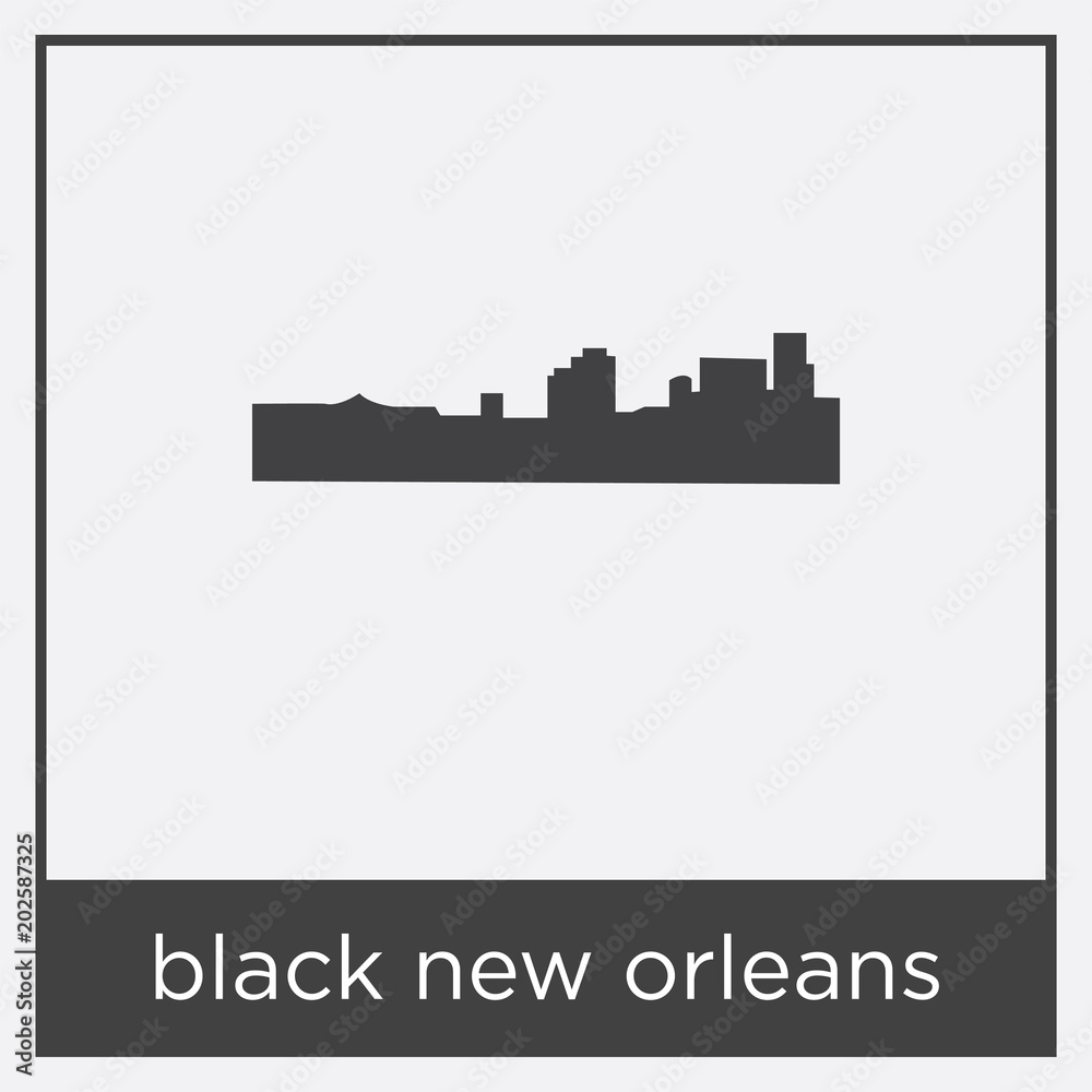 black new orleans icon isolated on white background