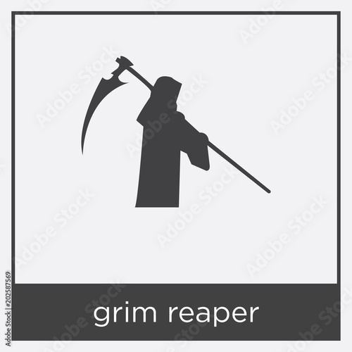 grim reaper icon isolated on white background