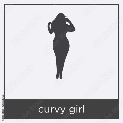 curvy girl icon isolated on white background