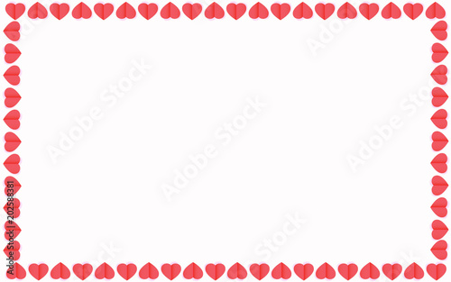 Red Hearts On White Background For Valentines Day, Valentines Card, Love