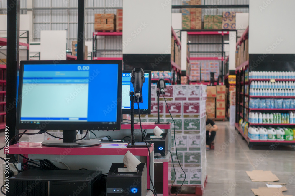 Empty cashier work place Empty cashier work place