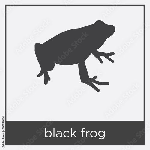 black frog icon isolated on white background