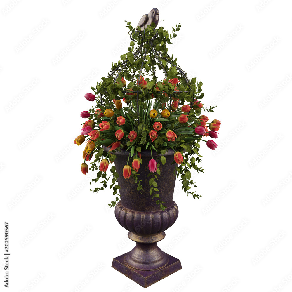 Naklejka premium White tulips flowers in vase
