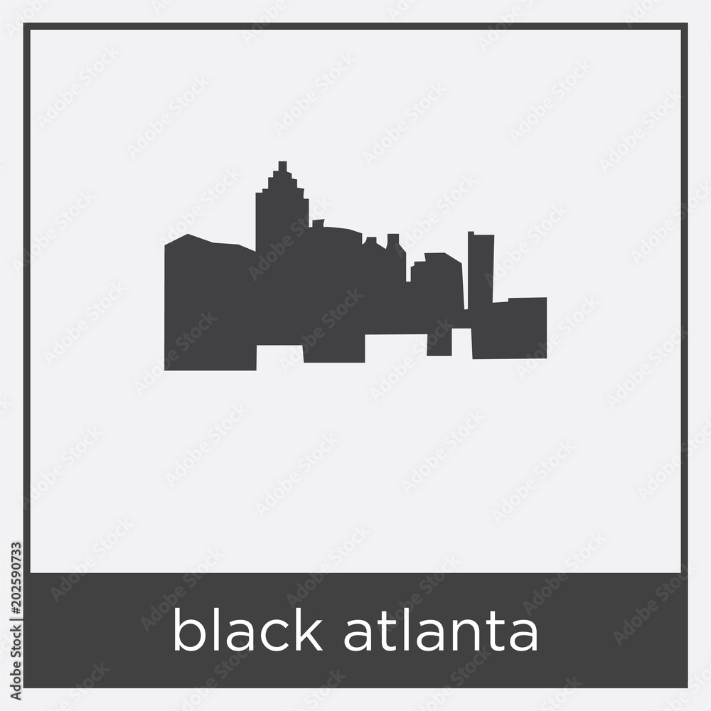 black atlanta icon isolated on white background