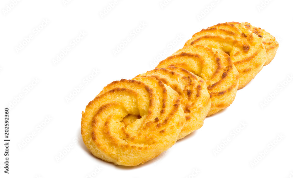 coconut biscuit rings isolated