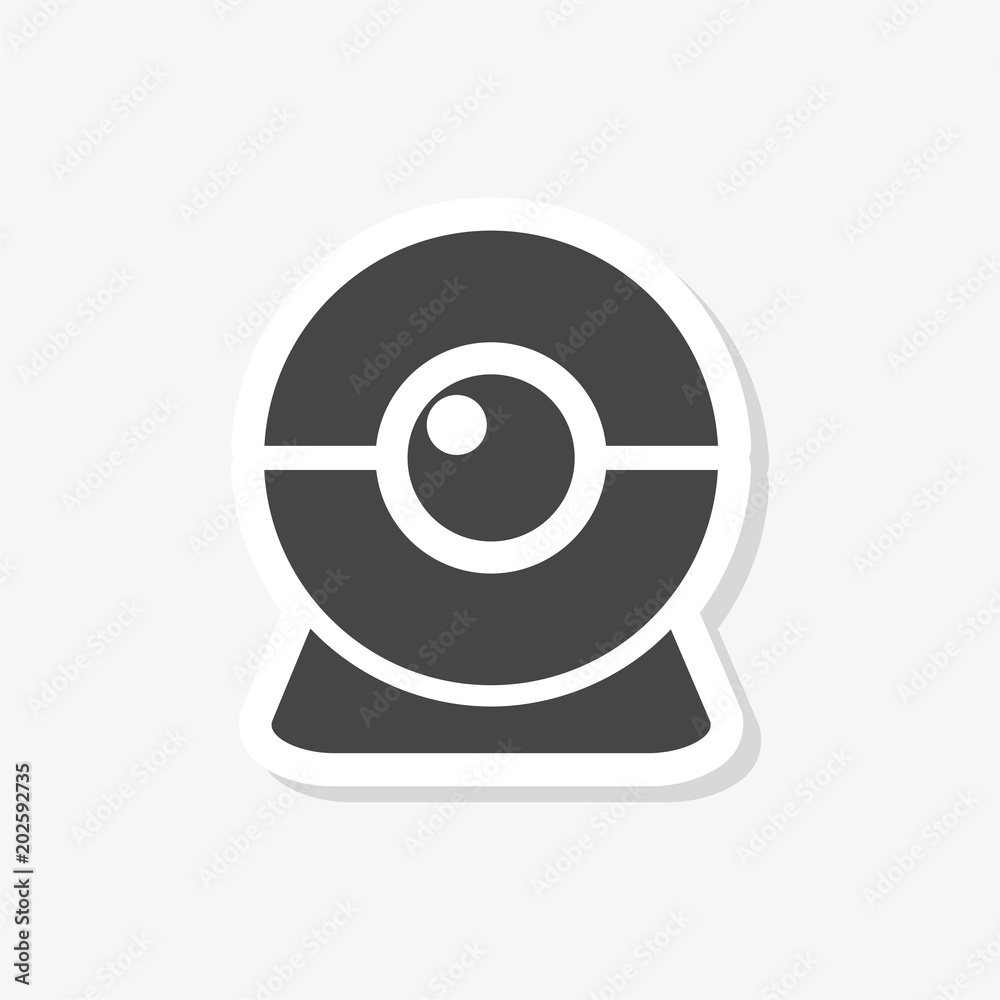 Web camera sticker, simple vector icon Web camera sticker, simple vector icon