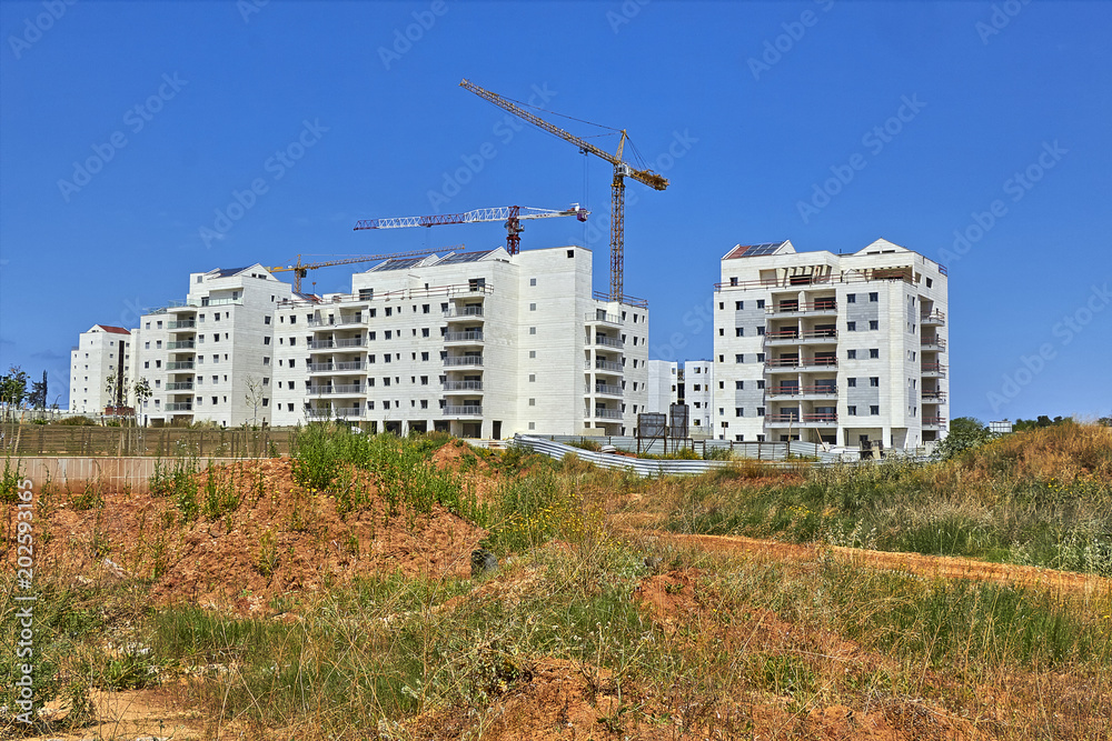 Construction of a residential area. Construction of a residential area.