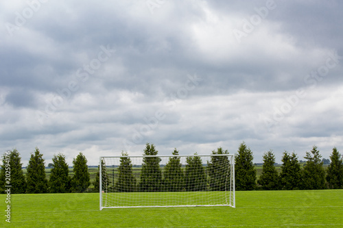 Empty football/soccer goal in a training camp