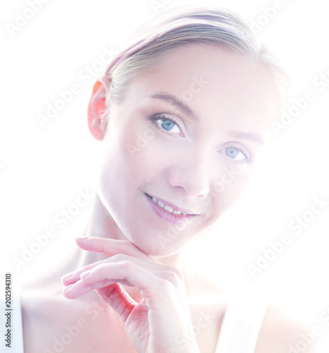 Beautiful woman face portrait beauty skin care concept