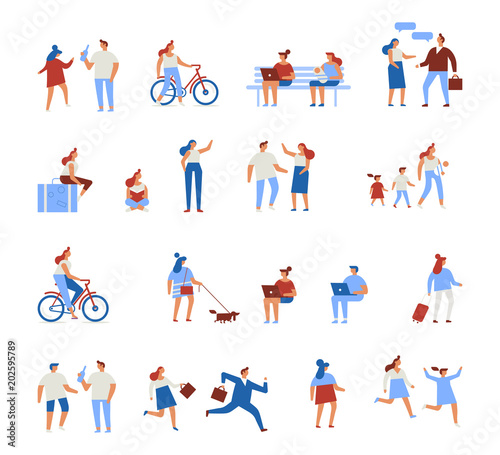 Different people characters. Flat vector illustration isolated on white. 