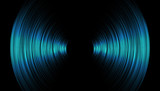 Sound waves oscillating dark blue light, Abstract technology background. Vector.