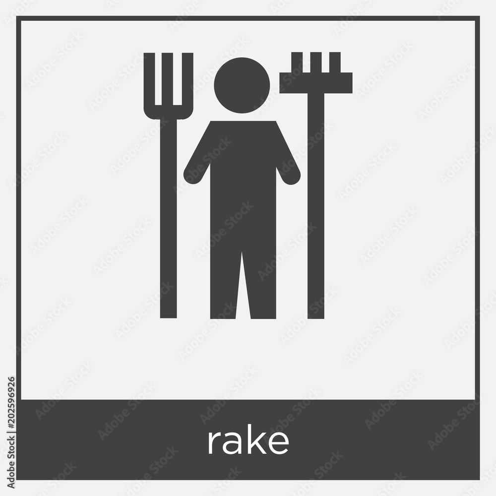 rake icon isolated on white background rake icon isolated on white background