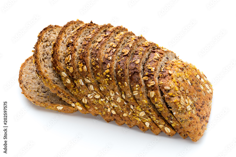 Whole wheat bread isolated on white background. Whole wheat bread isolated on white background.