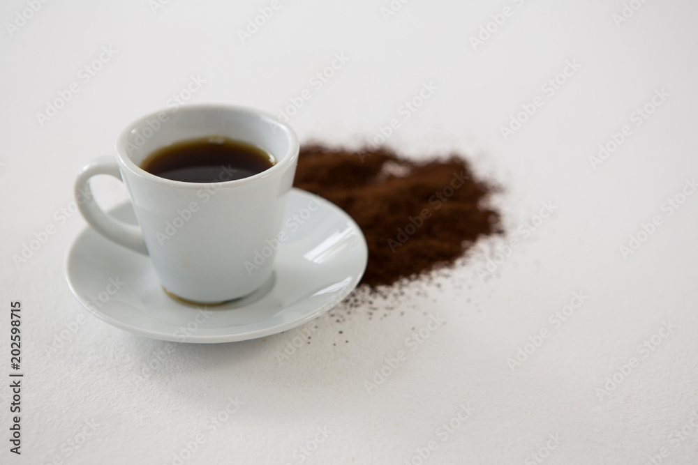 Black coffee with cinnamon powder Black coffee with cinnamon powder
