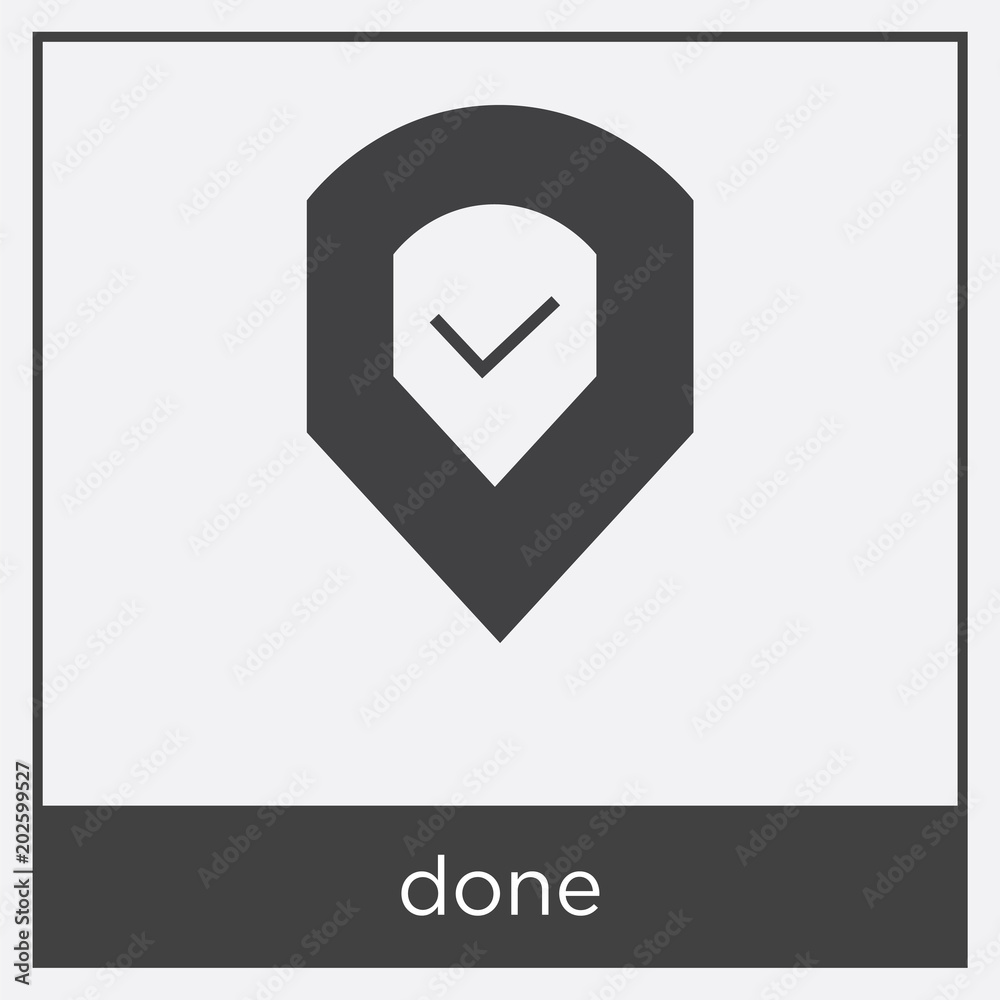 done icon isolated on white background done icon isolated on white background