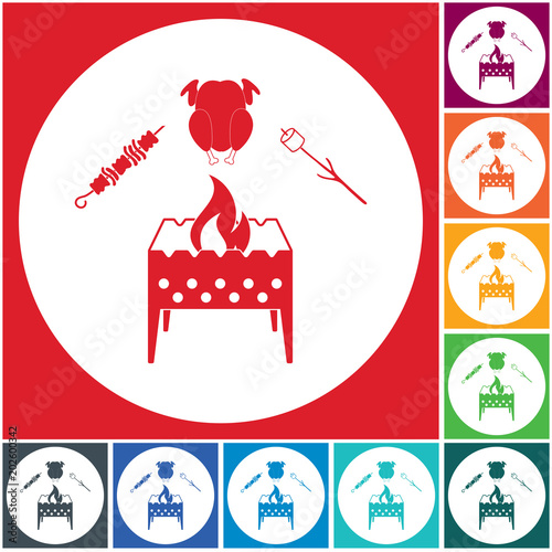 Brazier zephyr, kebab and chicken icon