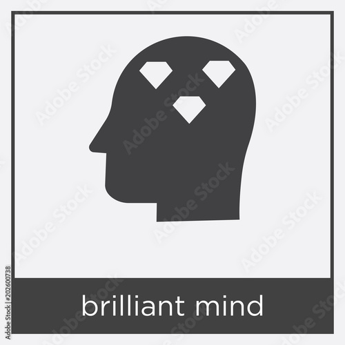 brilliant mind icon isolated on white background