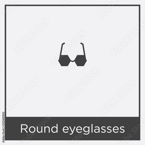 Round eyeglasses icon isolated on white background