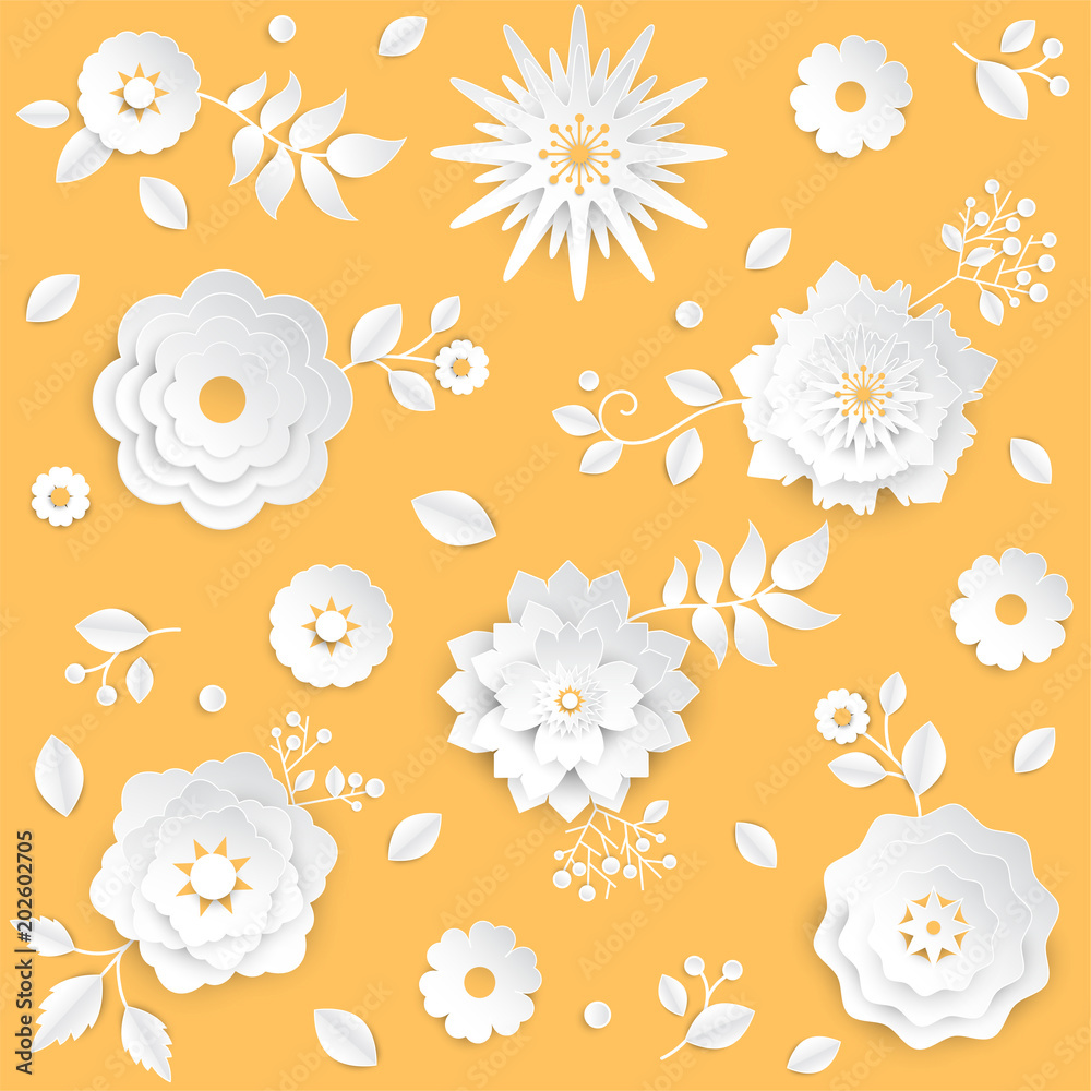 Spring - set of modern vector colorful set of flowers