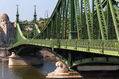 freedom bridge over the danub in budapest hungary photo