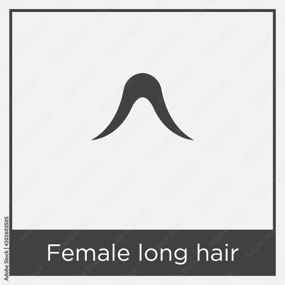 Fototapeta premium Female long hair icon isolated on white background