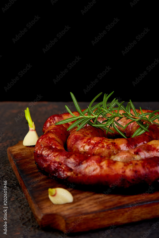 Grilled  or Roasted spiral pork sausages