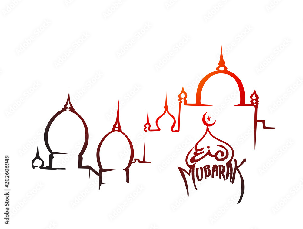 Eid Mubarak celebration- Mosque. Vector illustration. Eid Mubarak celebration- Mosque. Vector illustration.