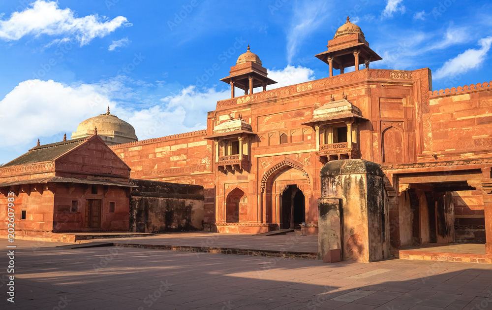 Historic royal palace entrance at Fatehpur Sikri Agra, India.