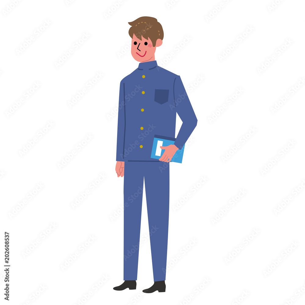 詰め襟 学生服 男の子 イラスト Stock Vector Adobe Stock