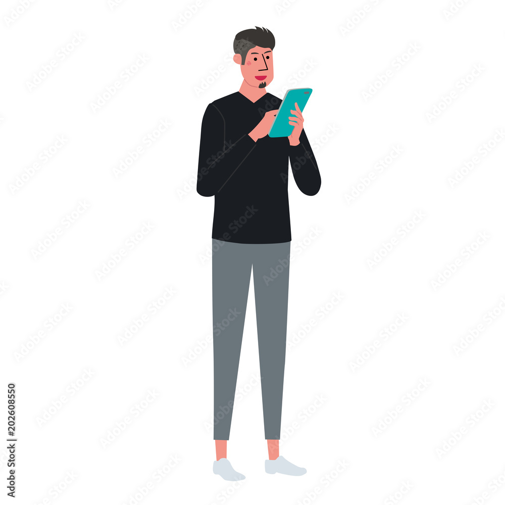 タブレットを使う 男性 イラスト
タブレットを使う 男性 イラスト